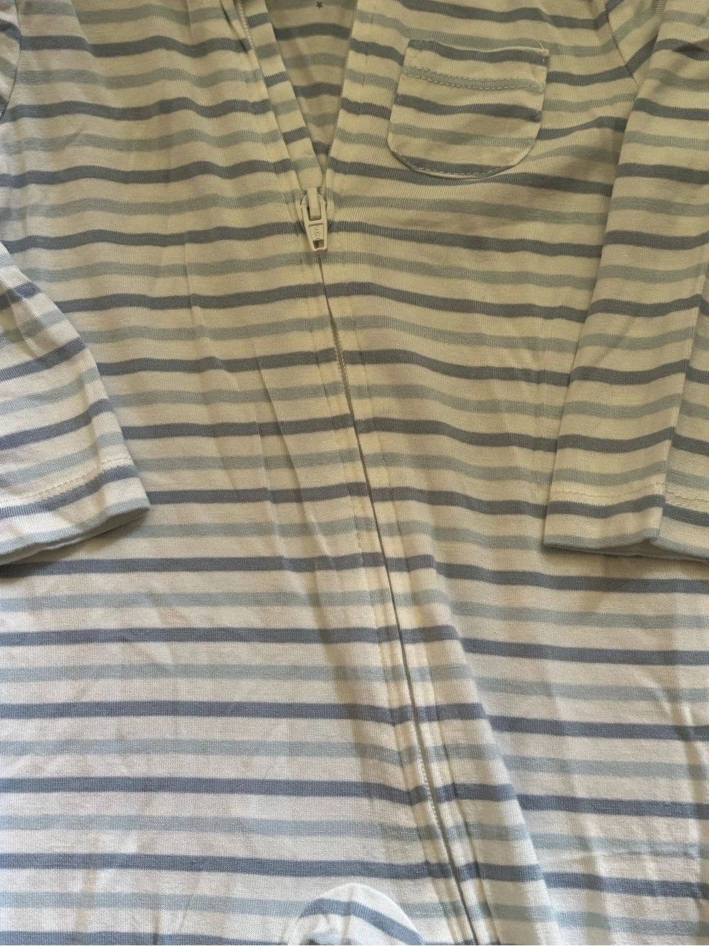 🎉 (6m) Little Me Blue & White Striped Footed One-Piece